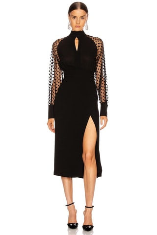 Vestido direito em seda - Preto - Balmain