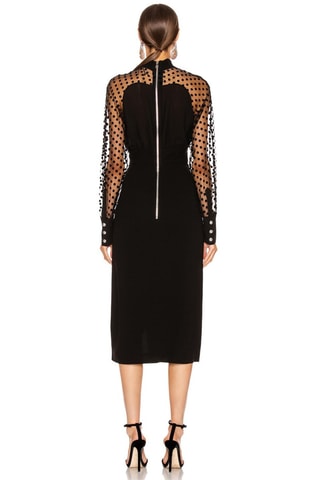 Vestido direito em seda - Preto - Balmain