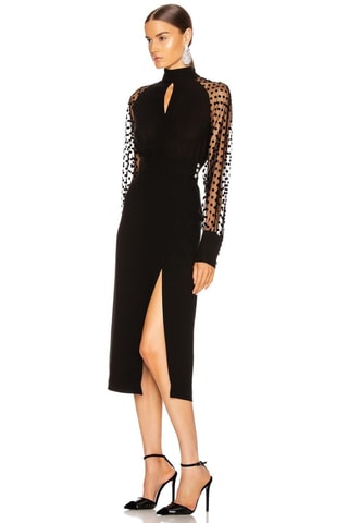 Vestido direito em seda - Preto - Balmain