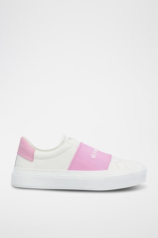 Leren Slip-ons - Wit en roze 