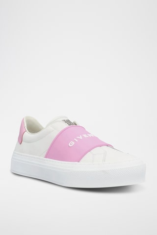 Leren Slip-ons - Wit en roze 