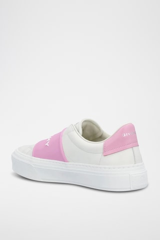 Leren Slip-ons - Wit en roze 