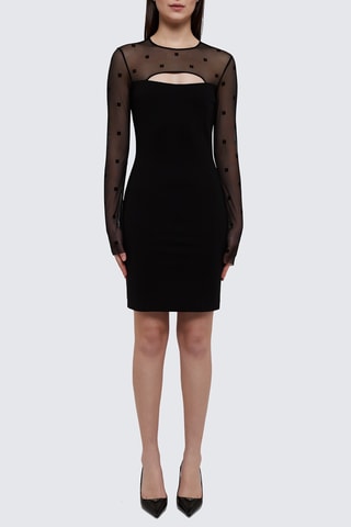 Vestido justo bi-matéria - Preto - Givenchy