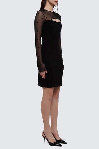 Vestido justo bi-matéria - Preto - Givenchy