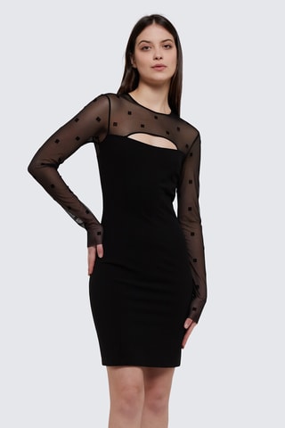 Vestido justo bi-matéria - Preto - Givenchy