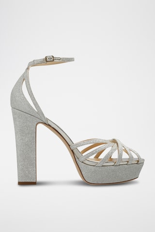 Leren Sandalen met Hak - Goudkleurig