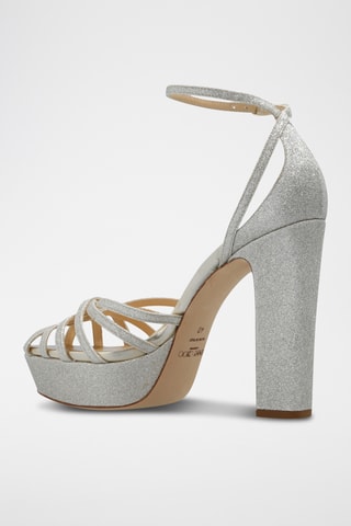 Leren Sandalen met Hak - Goudkleurig