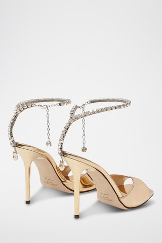 Leren Sandalen met Hak - Goudkleurig