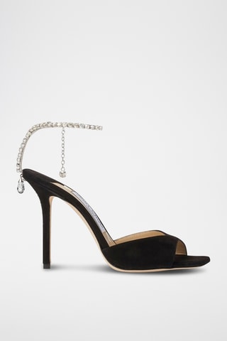 Nubuck Sandalen met Hak - Zwart