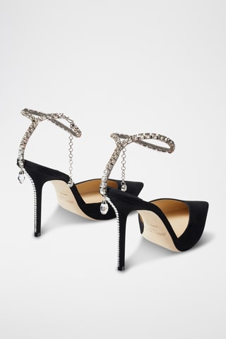 Nubuck Sandalen met Hak - Zwart
