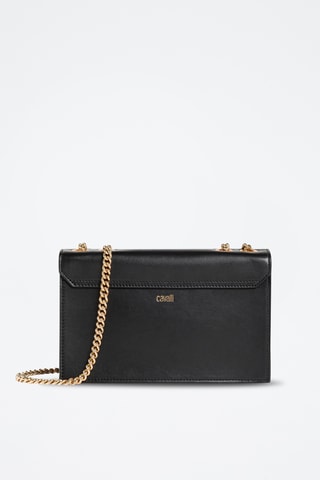 Mala de ombro em couro - Preto - Cavalli Class