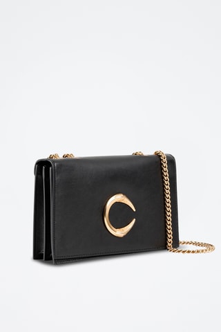 Mala de ombro em couro - Preto - Cavalli Class