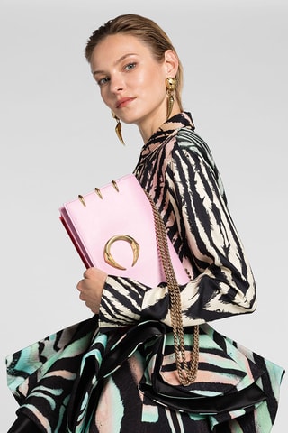 Mala de ombro em couro - Rosa - Cavalli Class