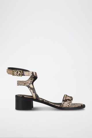 Sandales à talons en cuir - Beige
