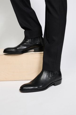 Boots en cuir de chèvre - Noir