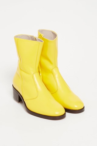 Bottines en cuir - Jaune