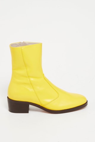 Bottines en cuir - Jaune