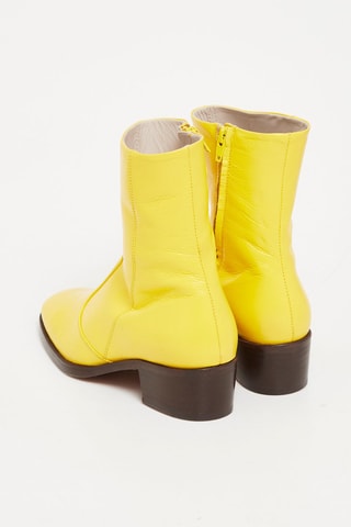Bottines en cuir - Jaune
