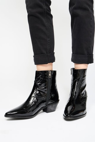 Bottines en cuir verni - Noir