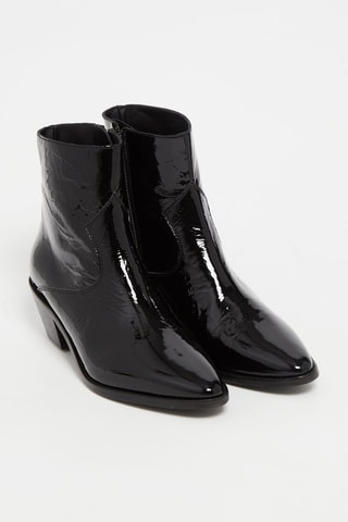 Bottines en cuir verni - Noir