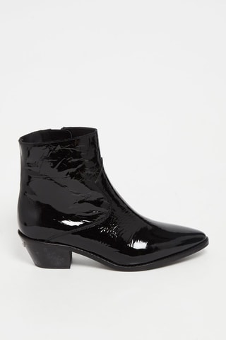 Bottines en cuir verni - Noir