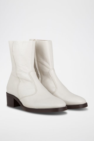 Bottines en cuir - Blanc