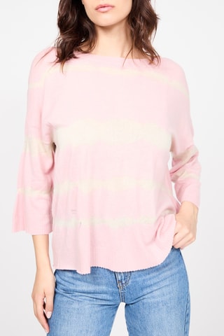 Pull dip and dye en cachemire - Rose et écru