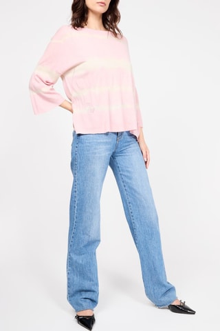 Pull dip and dye en cachemire - Rose et écru