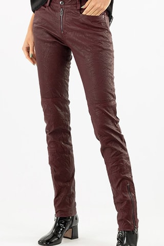 Pantalon en cuir - Bordeaux