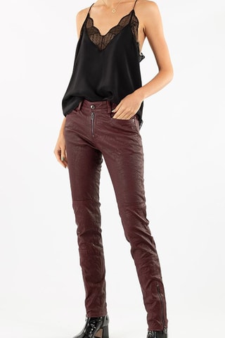 Pantalon en cuir - Bordeaux