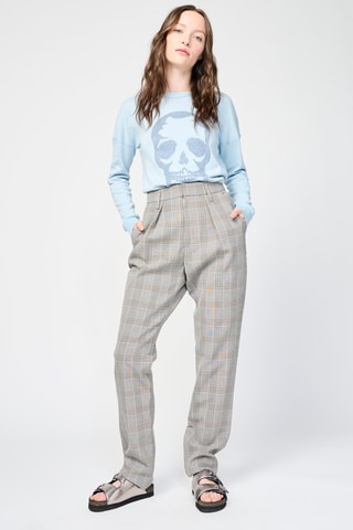 Pantalon taille haute - Gris clair