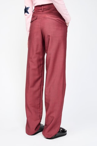 Pantalon en laine et mohair taille haute - Bordeaux