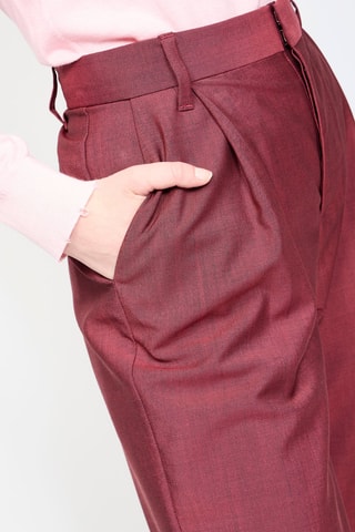 Pantalon en laine et mohair taille haute - Bordeaux