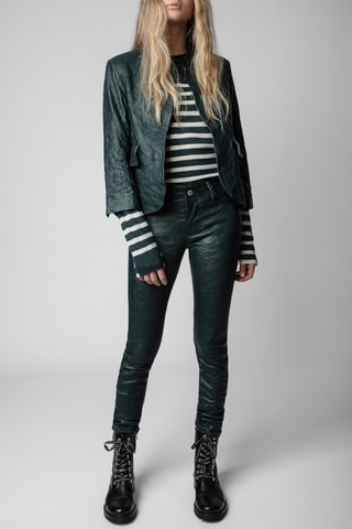 Pantalon en cuir d'agneau - Vert