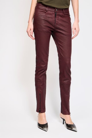 Pantalon en cuir d’agneau - Bordeaux
