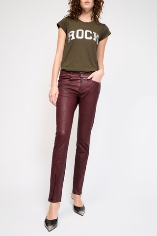 Pantalon en cuir d’agneau - Bordeaux