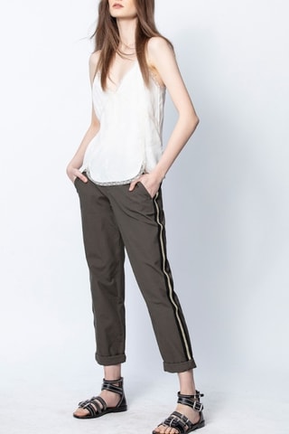 Pantalon 7/8 en cachemire - Kaki