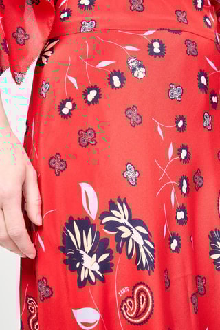 Robe midi en soie - Rouge