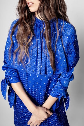 Robe en soie - Bleu