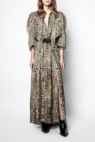 Robe longue - Noir et beige