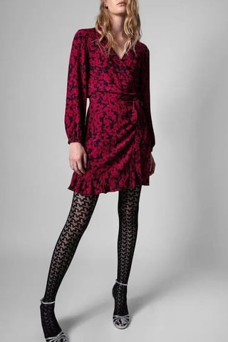 Robe portefeuille en laine et cachemire - Bordeaux
