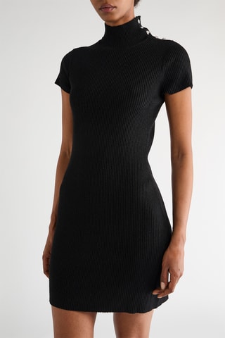 Robe pull en mérinos - Noir