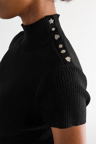 Robe pull en mérinos - Noir