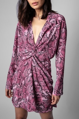 Robe patineuse en soie - Rose