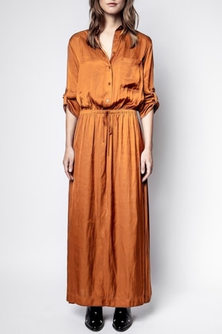 Robe longue en mérinos - Orange
