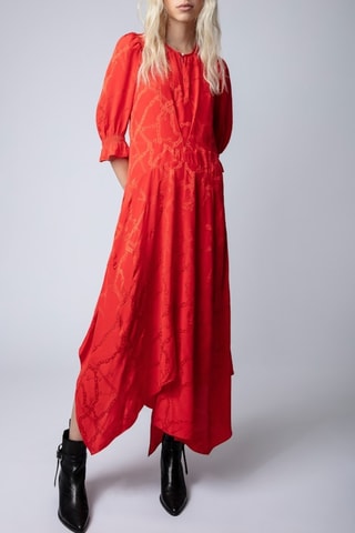 Robe longue en soie - Rouge