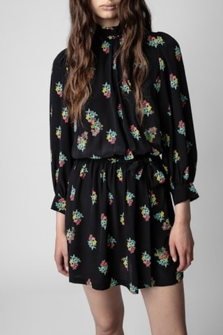 Robe patineuse en soie - Noir