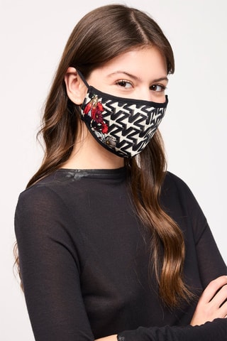 2 masques lavables en coton biologique - Noir et blanc