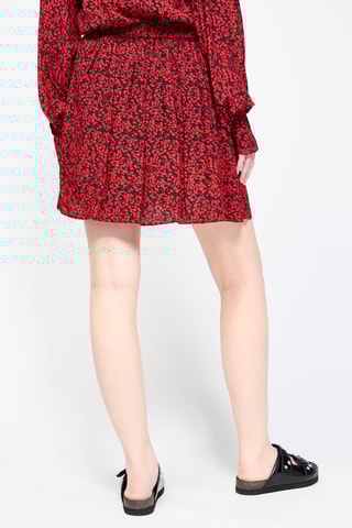 Jupe patineuse taille haute - Rouge