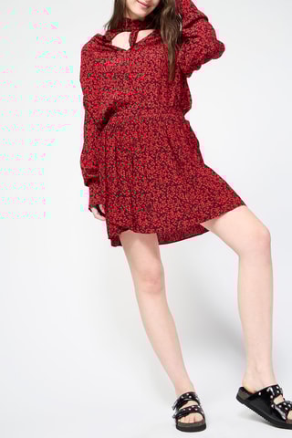 Jupe patineuse taille haute - Rouge
